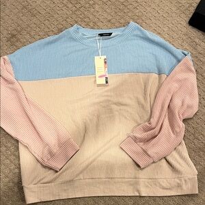 Sokoto 2XL NWT Colorblock Sweater in Blue and Pink